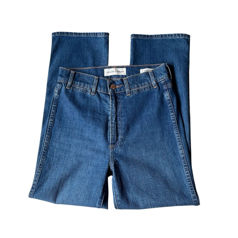 Denim Forum Francoise High Rise Straight Jeans in Between The Sheets Wash 26 - Picture 3 of 11